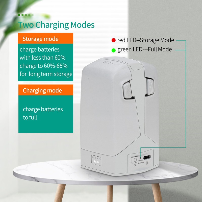 45W Dual Battery Charger with Storage Charge for DJI Flip