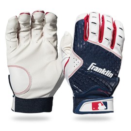 Franklin 2nd-Skinz Batting Gloves Youth White/Navy Size-M