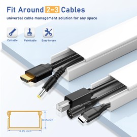 Bestong Cord Cover Raceway Kit - 157" Paintable Cable Concealer, Wire Hider for TV Wall Mounting and Wire Management