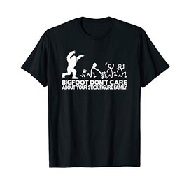 Funny Bigfoot Stick Figure Family T-Shirt