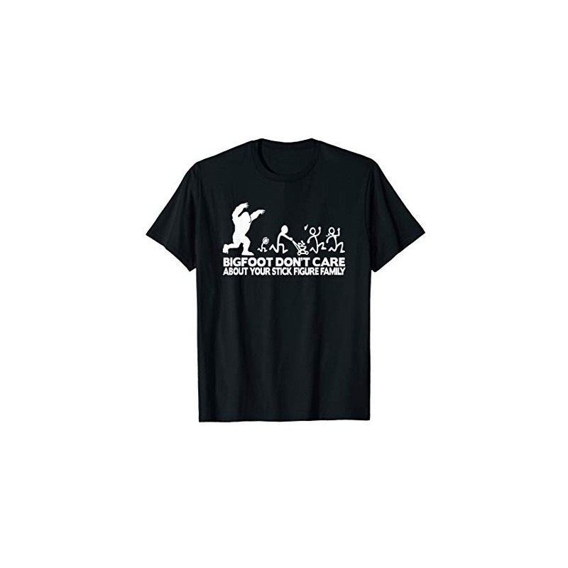 Funny Bigfoot Stick Figure Family T-Shirt