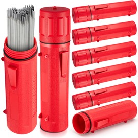 Zonon 8 Pcs Welding Rod Holder Stick Welding Electrode Rod Storage Tube 14 Inch Rod Storage Container Airproof Welding Rod Holder Waterproof Storage Canister for Welding Rod(Red)