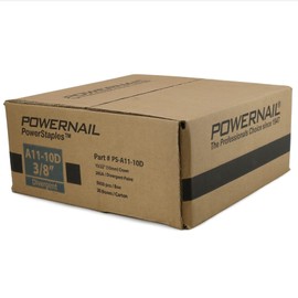 Powernail PSA1110D 20 Gauge 13/32 Inch Crown 3/8 Inch Length Divergent Point Collated Galvanized Staples, A11 / T50 Series (Box of 100,000)