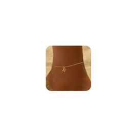 14K Gold plated Dainty Anklets for Women Gold Initial Ankle Bracelets for Women Waterproof Non Tarnish Women's Anklets Adjustable Large Ankle Summer Beach Foot Jewelry