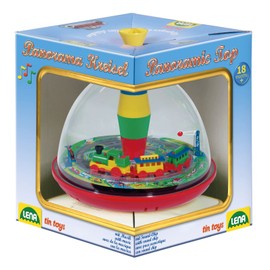 Bolz 52120 - Humming Spinner Panorama Railway with Sound Chip, Gyro with All-Round View of Moving Train and Locomotive Sounds, Music Gyro for Children from 18+ Months