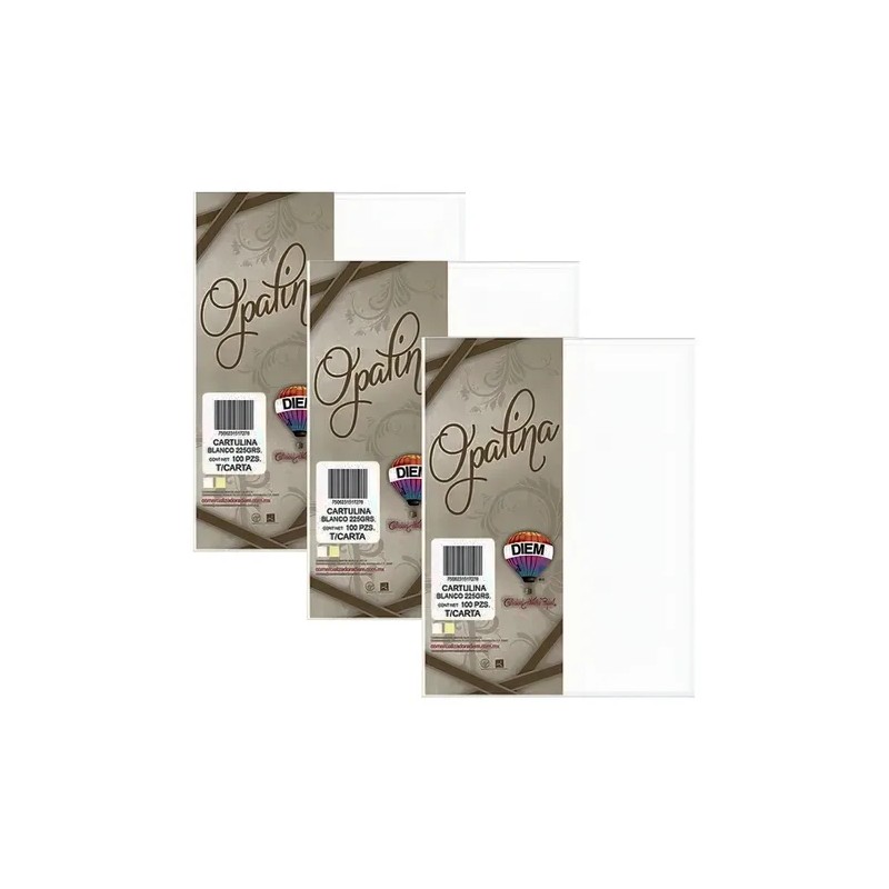 Hojas Papel Opalina Diem Blanco 225g Carta Paquete 100 Hojas