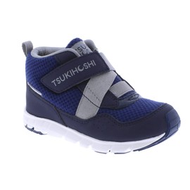TSUKIHOSHI 7510 Tokyo Waterproof Strap-Closure Machine-Washable Child Sneaker Shoe with Wide Toe Box and Slip-Resistant, Non-Marking Outsole, Navy/Gray - 7.5 Toddler (1-4 Years)