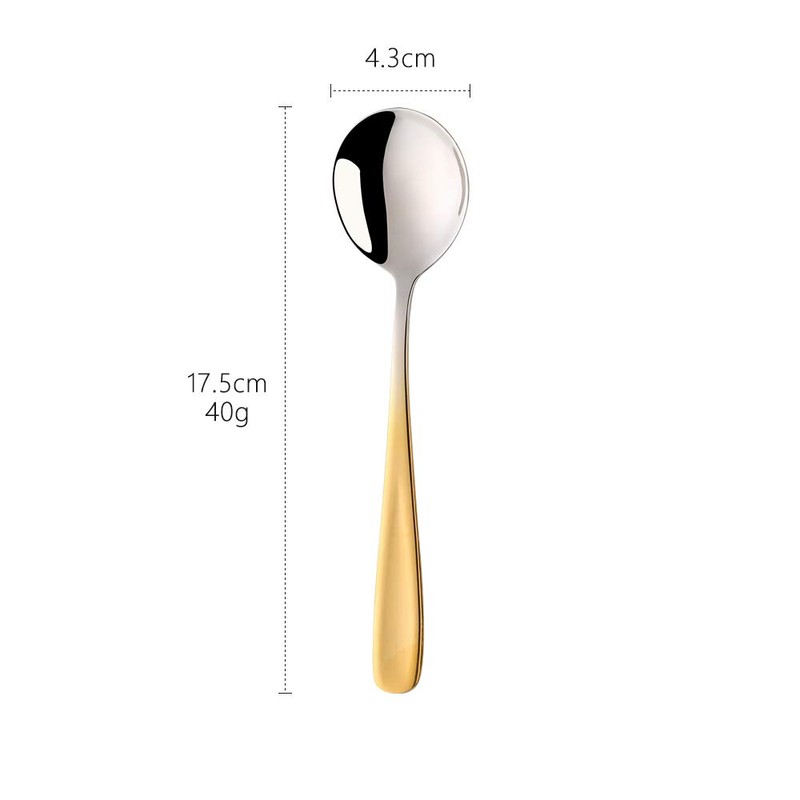 Buyer Star Bouillon Spoon Sets, 7-Inch Round Soup Spoons, Stainless