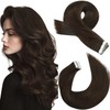 Moresoo Brown Tape in Hair Extensions Human Hair Invisible Hair