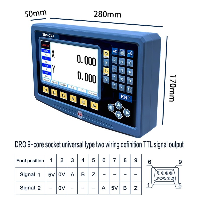 DRO Digital Readout 2 Axis Screen DRO Readout Display Linear