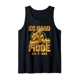 Go Hard Fashion Gorilla Beast Workout Gym Fitness Gold Tank Top