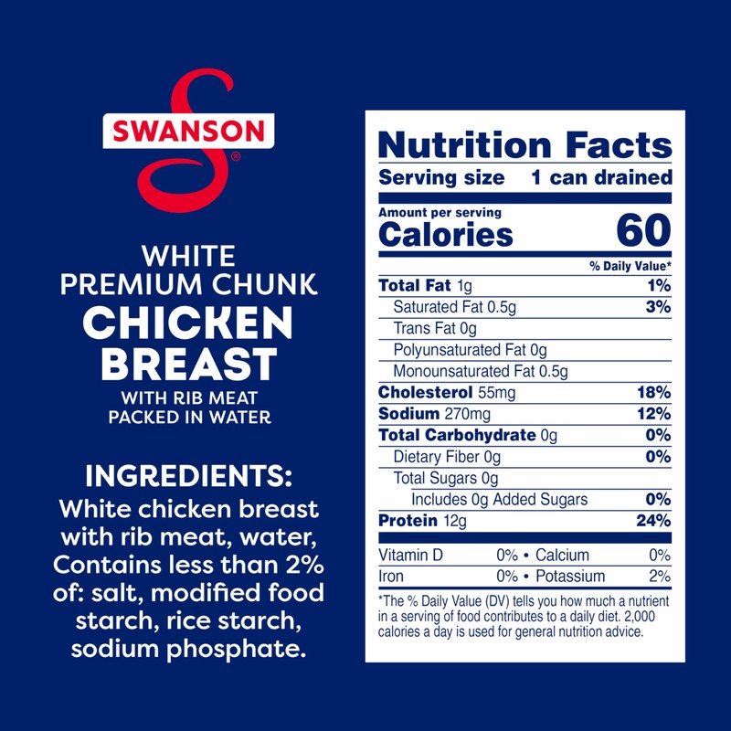 Swanson White Premium Chunk Canned Chicken Breast in Water, Fully