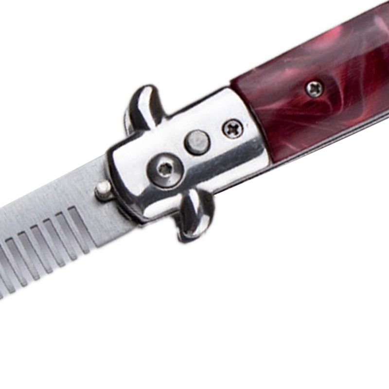 Switchblade Oil Hair Comb Stainless Steel Automatic Spring Folding Comb