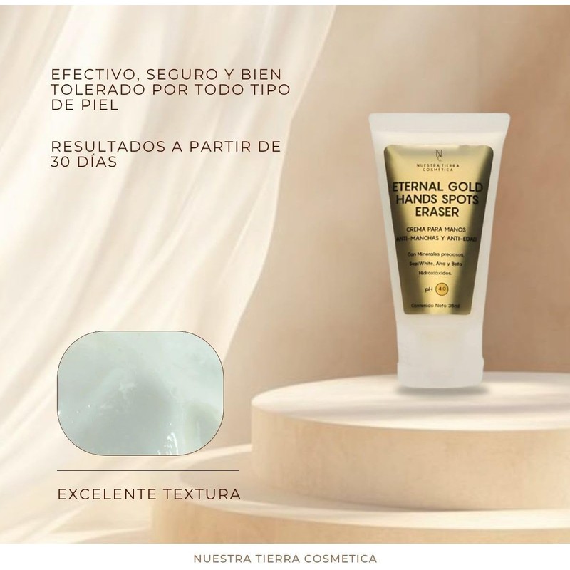 Nuestra Tierra Cosmética Eternal Gold Hands Spots Eraser, Crema de