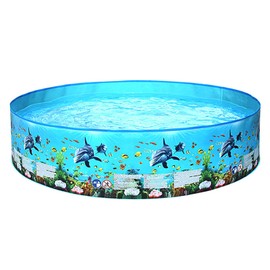 Portable Inflation-Free Hard Plastic Pool Folding Pool Family Pool Round Pool for Babies Kids Adults ALKOY