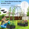 Docred Galvanized Raised Garden Bed Planter Box with Arch Trellis