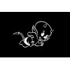 Unbranded Hot Stuff Little Devil WHITE vinyl decal for car