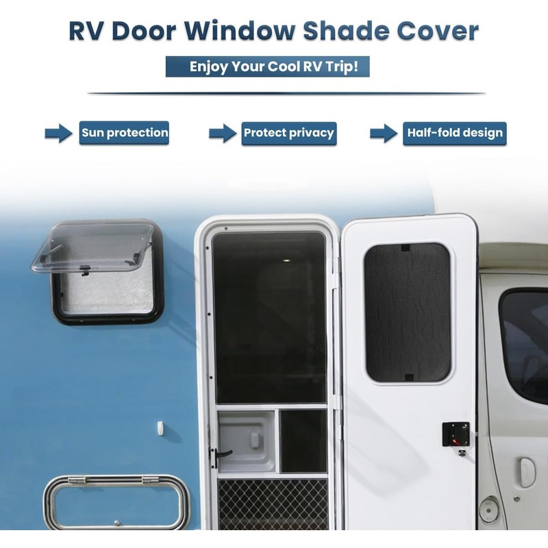 RV Door Window Shade Cover, Sun Blackout Fabric for Camper
