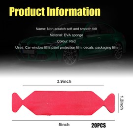 Dickno 20 PCS Vinyl Squeegee Buffer Tape, Non-Scratch Soft Squeegee Felt Buffer for Plastic Squeegee & Decal Applicator, Self-Adhesive Fine Felt Buffer for Car Window Tinting