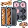 2 PCS Silicone Hamburger Bun Pan and Baguette Pan Set,