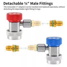 Unbranded R134a Quick Coupler Adapters Manifold Gauge Fitting for Hose Fittings Connectors