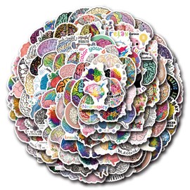 MBCJEIXK 120 Pieces Colorful Brain Sticker Pack | Brain Vinyl Stickers for Scrapbook,Journaling,Laptop,Bumper,Skateboard,Water Bottles,Computer,Phone,Cartoon,Hard hat,Car Sticker