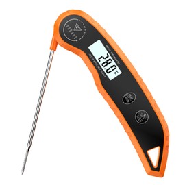 DOQAUS Meat Thermometer Accuracy ±0.5°C, 3s Reading, Roasting Thermometer, Grill Thermometer, Cooking and LCD Screen, for Roasting, Cooking, Orange