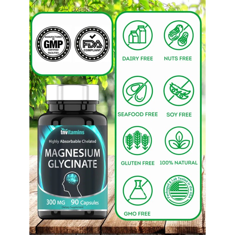 Magnesio Glicinato Tnvitamins Cápsulas 300 Caps