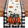 Artscope Pumpkin Bow Buffalo Plaid Fall Table Runner,Thanksgiving Holiday Kitchen