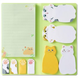 Kireida® Cat Sticky Notes Set, Sticky Notes Pads, 210 Sheets, Portable Note Paper, Cute Animal Sticky Notes Pads for Cat Lovers, School, Kids, Creative Gifts