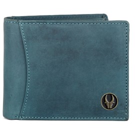 WILDHORN Top Grain Leather Wallet for Men I Ultra Strong Stitching I 2 Currency Compartments, Blue Hunter, Classic