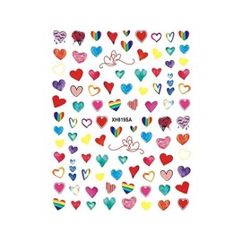 Generic Heart Love Nail Sticker Valentine Day Bear Love You Kiss Nail Decal Sticker Xh819Sa Nail Wraps Art Stickers Manicure Supplies for Women for Home Nails Full Long Lasting Easy Apply and Remove