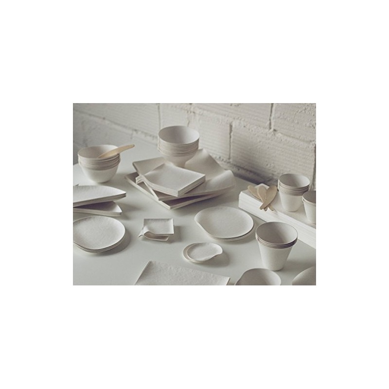 WASARA Square Plates (Small), Pack of 12 (1 Bag)