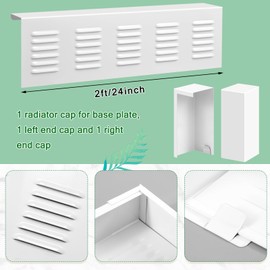 Gandeer 2 Ft Baseboard Heater Cover with Left and Right End Caps White Baseboard Radiator Covers for Bathroom Hydronic System