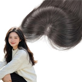 Hand Planted Women's Middle Part Wig Hairpiece Air Fringe Commuter Natural Volume Daily Hair Cover (Dark Brown)
