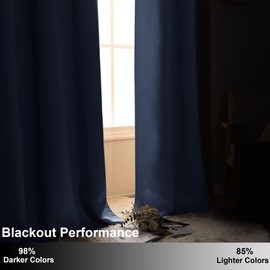 Hiasan Bedroom Blackout Curtains 2 Panels, Thermal Insulated Privacy Protection Room Darkening Living Room Curtains, 42 x 84 Inches Length, Haze Blue