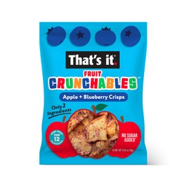 That's it. Fruit Crunchables – 100% Apple + Blueberry Crisps, 15 Pack healthy snacks for kids Plant-Based, Non-GMO, Gluten-Free, No Sugar Added, Healthy Fruit Snacks for Kids & Adults