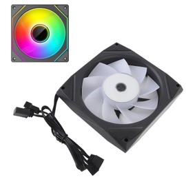 120mm Reverse Blade PC Case Fan, 4-Pin PWM, 3-Pin 5V ARGB, 800-1800RPM, Low Noise 23dBA, Vibration Dampening, High Airflow 71CFM, LED Lighting, CPU Cooler for Gaming & PC Builds