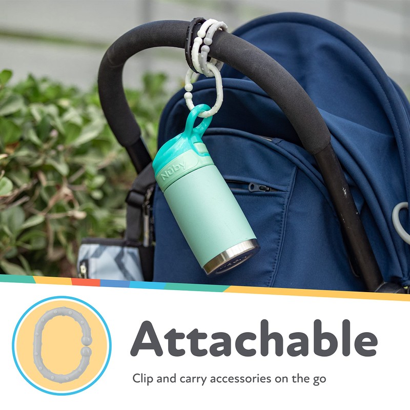 Nuby Linkables, Black, Grey, and White Attachable Links for Strollers,