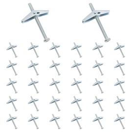 Mormchlots 32pcs 1/4"x3" Toggle Bolts, Wing Nut Set, Heavy Duty Hollow Wall Anchors, Metal Drywall Anchors, for Hollow Wall Ceiling Sheetrock, Hanging Heavy Items on Drywall/Wood