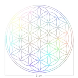 Flower of Life Sticker 3 cm with Protective Varnish Transparent Film (10, Hologram)