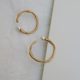 Gold Earrings Eclat | Designed by Joidart | Eclat Collection | 24K Gold Plated Metal | Murano Glass, White Gold