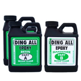 Ding All 24 Ounces Epoxy Resin Kit with 2 Parts Resin to 1 Part hardener For Surfboard Construction, Ding Repairs, and Other Epoxy Repair Projects