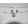 DIVINE ELEGANCE STERLING SILVER & CZ'S SOLITAIRE EARRINGS & NECKLACE