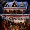 Retisee 65ft Red White Solar Wedding Icicle Light for Outdoor