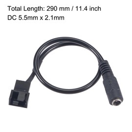 uxcell Fan Power Supply Cable DC 5.5mmx2.1mm to 3 Pin or 4 Pin Output 11.4 Inch