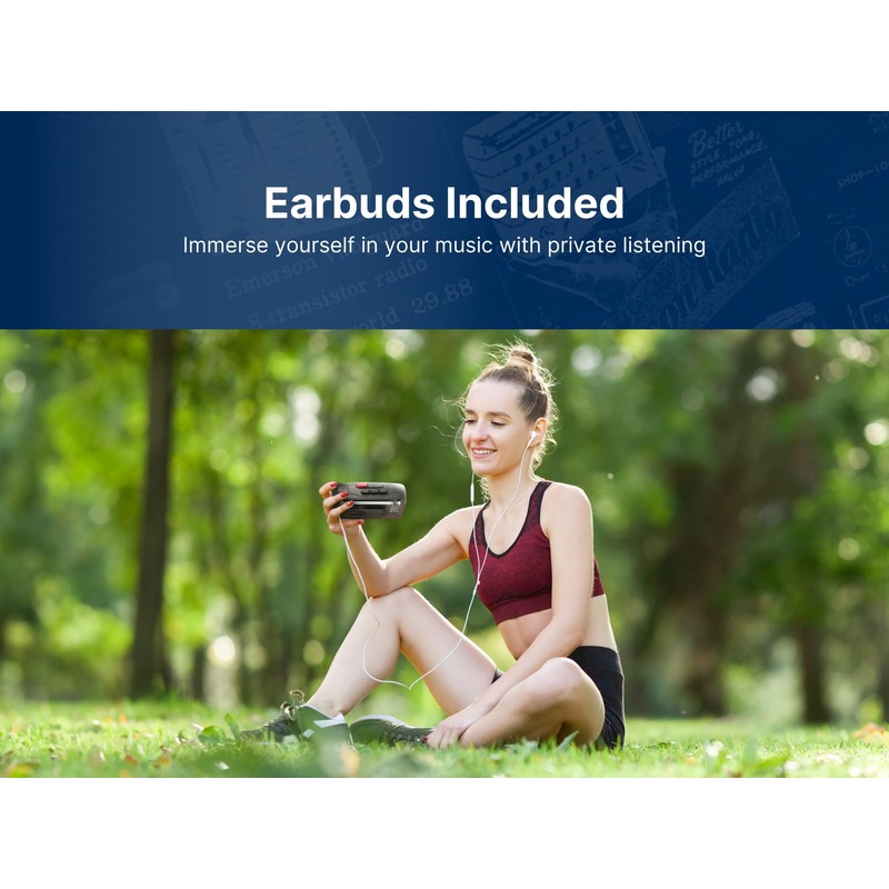 Emerson EPC-1000 Portable Cassette Player & Recorder with AM/FM Radio,