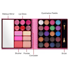 Brillia Ntday Contouring Kit Combination 32 Colors Eye Shadow Palette with Lip Gloss Blusher Cosmetic Make Up Kit Set # 1 #1