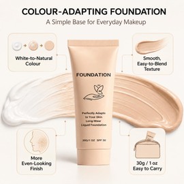 Color Changing Foundation, Temperature Adjusting Face Makeup with SPF 50
