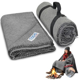 copa Outdoors Extra Large 4.5 lbs Wool Blanket 90"x66" Camping Blanket Thick Outdoor Blanket w Carry Strap and Front Cell Phone Pocket Camping Blankets for Cold Weather